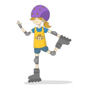 Ilustración de una patinadora